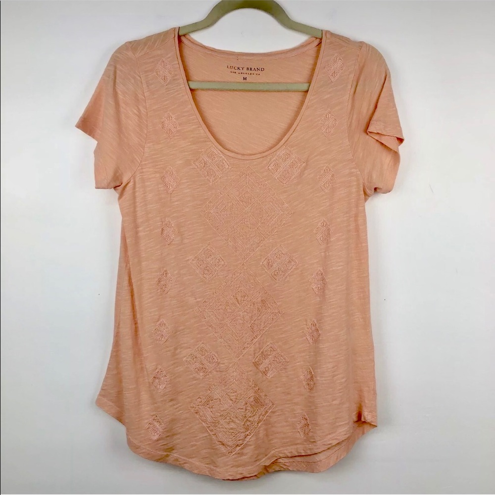 Lucky Brand Short Sleeve Top  Blouse  Size M